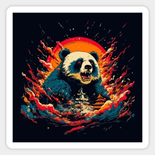 Japanese Sunset Giant Panda Magnet